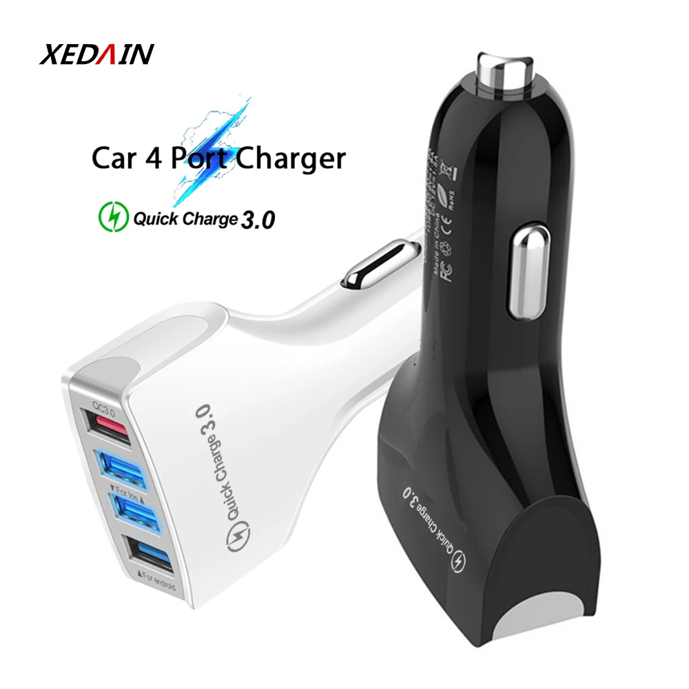 High Quality 4 Port USB Car Charger 5V 7A Quickly Charge 3.0 Car-Charger Adapter - For Samsung S10 Huawei Mobile Phone Charg | Мобильные