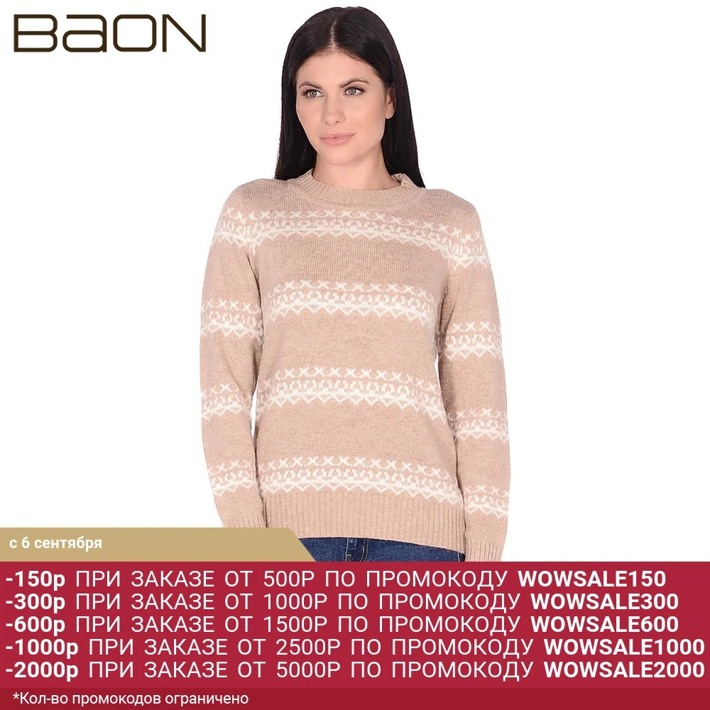 Женский джемпер с жаккардовым узором Baon B139591 | Женская одежда