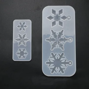 

UV Resin Jewelry Liquid Silicone Mold Crystal Epoxy Snowflake With Hole Pendant Silicone Mold Handmade Jewelry Necklace