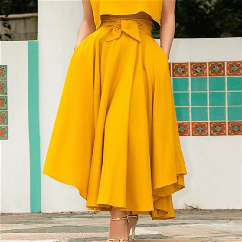 Faldas Para Mujer Faldas Largas Moda Color Sólido Botón Bolsillo Casual Falda De Cintura Alta