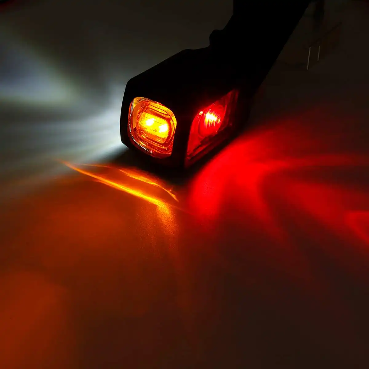 Pair 10-30V Trailer Truck LED Side Marker Light Turn Signal Indicator Stop Lamp For RV Lorry Caravan