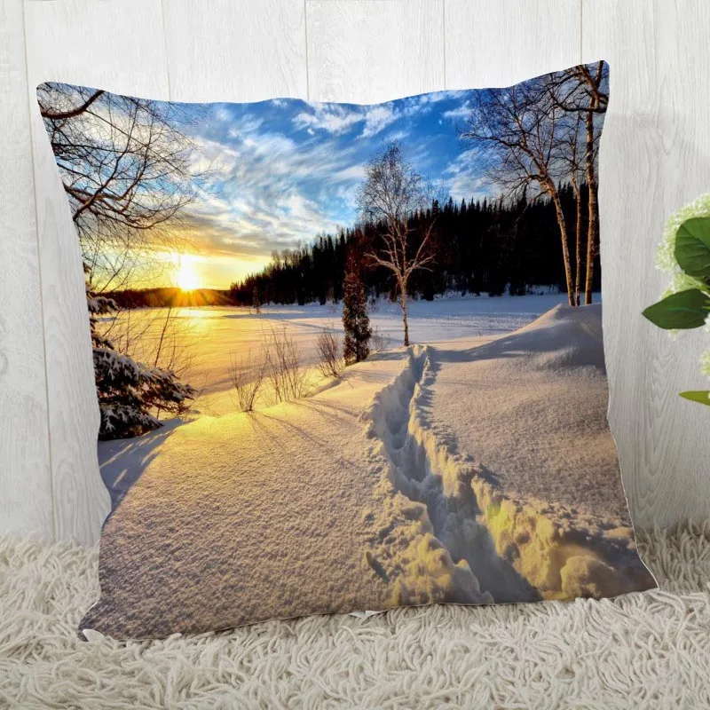 45*45 наволочка с принтом лес горы для Свадебная Подушка наволочка 40x40cm45x45cm - Цвет: Pillowcase 21