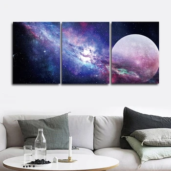 

Laeacco Canvas Modern Simplicity Painting Calligraphy Starry Sky Posters and Prints Wall Art Picture for Living Room Home Decor
