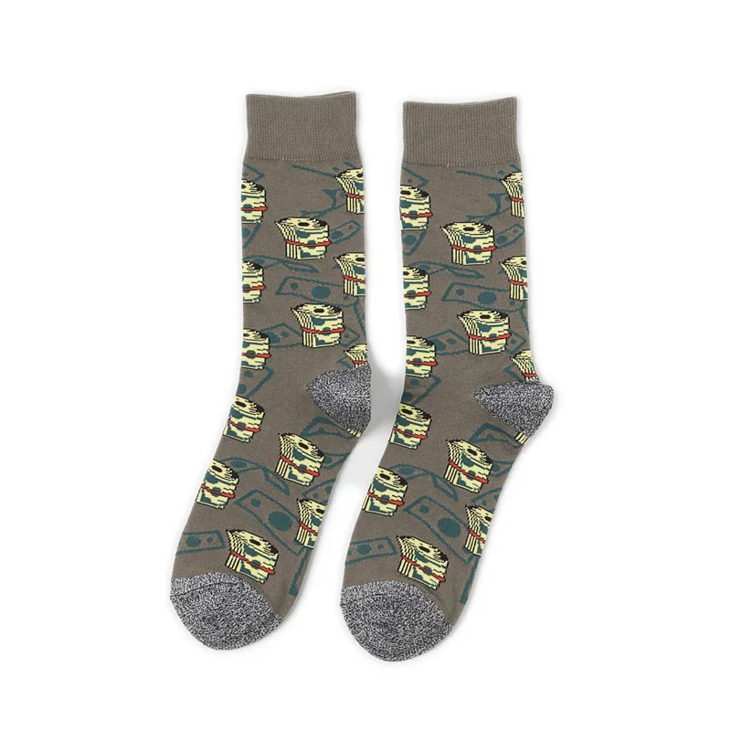Harajuku/Веселые мужские носки; забавные мужские носки с ленивцем; носки с тигром, животными, стрекозой, кошкой, белкой, фламинго, лягушкой, собакой; Новинка; носки из чесаного хлопка - Цвет: 27