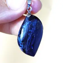 Настоящий натуральный драгоценный камень Pietersite для женщин AAAAA кулон 27x16x8 мм Роскошные ювелирные изделия Chatoyant синий кристалл исцеляющий кулон