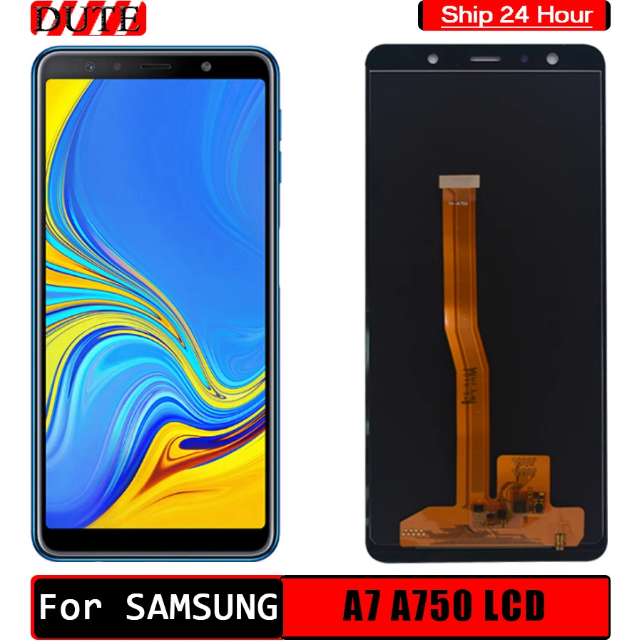 ЖК дисплей с рамкой для Samsung Galaxy A7 2018 сенсорный экран дигитайзером в сборе сменный