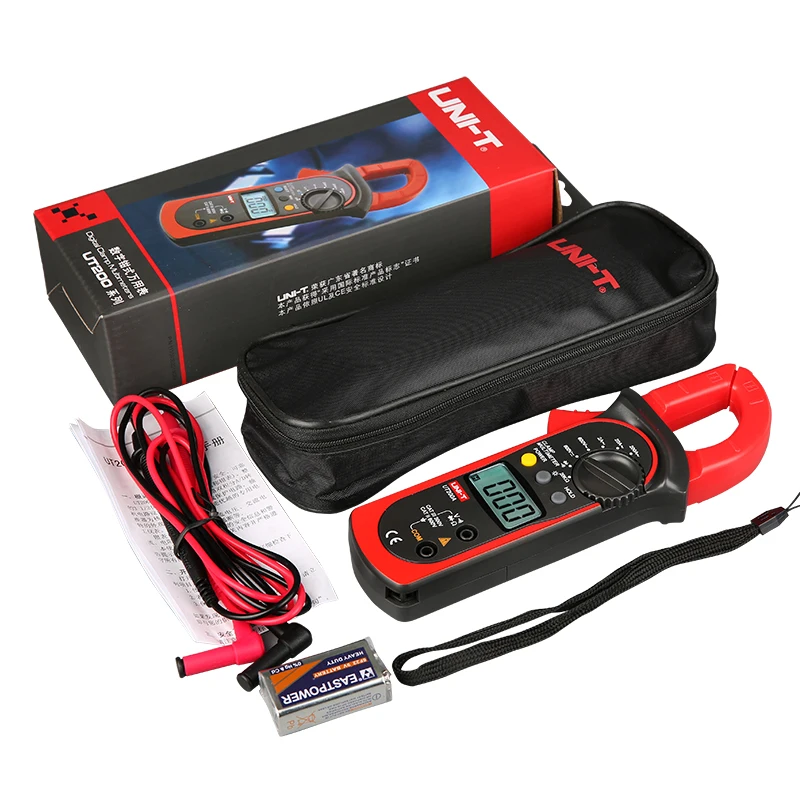UNI T UT210E Мини цифровые клещи AC/DC напряжение Автоматический диапазон емкость