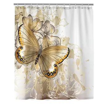 

Waterproof Bathroom Curtain Sets Toilet Cover Non-Slip Bath Mat Rug Carpet Set Home Decoration Bathroom Accessories