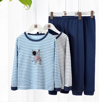 

Fashion Kids Thermal Underwear Striped Long Johns for Kids Child Autumn Toddler Baby Boys Pajamas Set Cotton Big Boy Sleepwear