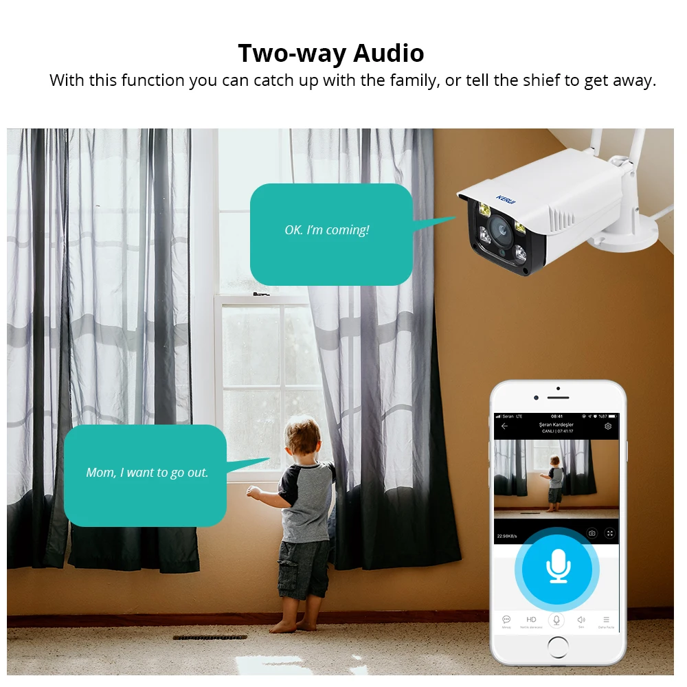 Skup KERUI Smart WIFI Camera IP CCTV Wireless P2P Security Camera Outdoor IP66 Waterproof SD Card Storage Night Vision Monitor