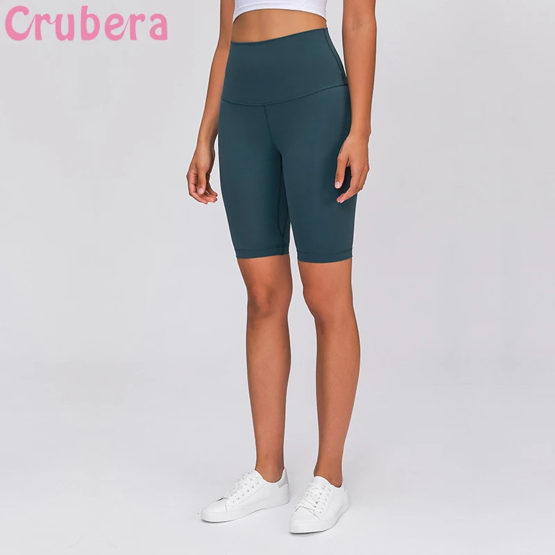 

CRUBERA Buttery-Soft Super High Rise Naked-feel Four-Way Stretchy Yoga Workout Biker Shorts Women Gym Fitness Sport Shorts