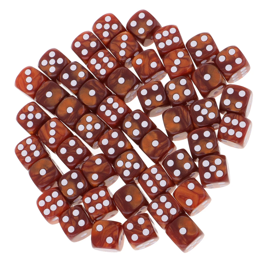 50Piece/Set D6 Round Corner Dice 16mm for Party Role Playing Game Toy