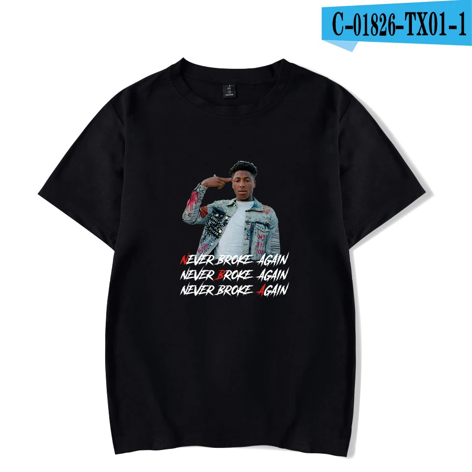 As Picture YoungBoy Never Broke Again high Street white t shirt Summer Classic Short Sleeve t shirt men/women Casual Design Tops - Цвет: As Picture