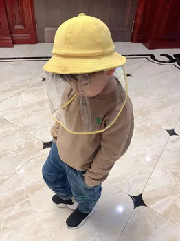 

Child Protective Cap Anti-Fog nti-Ultraviolet Isolation Mask Sun Hat Face Shield Fisherman Hat Anti-Spitting Splash Facial
