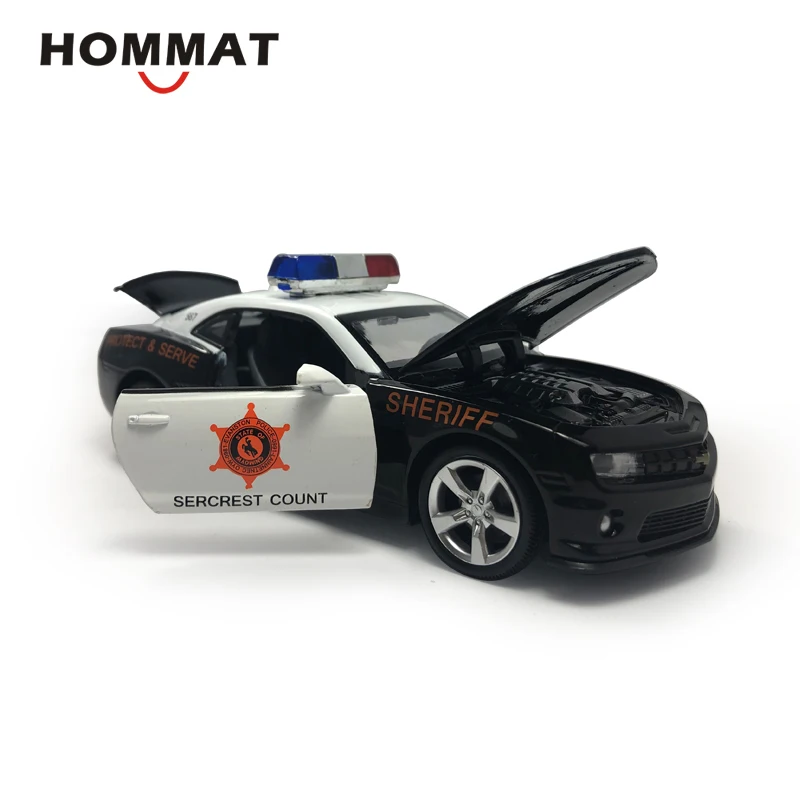 Hommate 1:32 Масштаб Chevrolet Camaro полицейская Игрушечная машина из сплава модели металл, полученный литьем под давление и Игрушечная модель автомобиля автомобили игрушки для детей