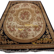 Ковер с цветочным рисунком, роза, французский, с ручной вязкой, толстый плюшевый ковер 6," X 9,51"