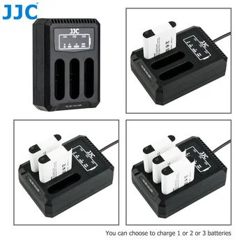 

JJC USB Triple Battery Charger for Ricoh GRIII WG6 Olympus Tough TG6 TG5 TG4 TG3 TG2 TG1 Cameras for Ricoh DB-110 Olympus LI-90B