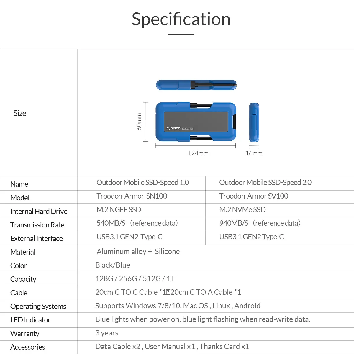 1tb ssd portátil m.2 nvme ngff ssd