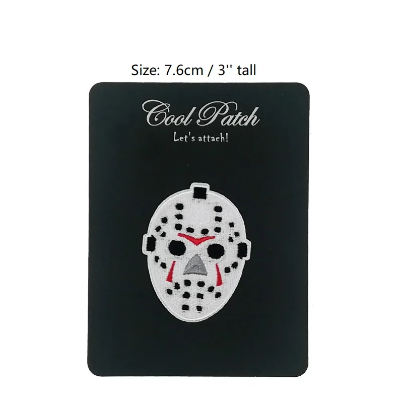 Hockey Goalie Mask Embroidered Patch Iron-On Friday the 13th Jason badges holloween cosplay costume party funny slogan applique