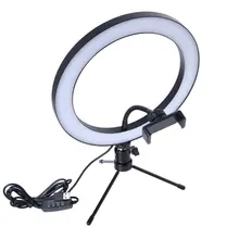 

Photography LED Selfie Ring Light 8inch Dimmable Camera Phone Ring Lamp With Table Tripods For Makeup Video Live Studio