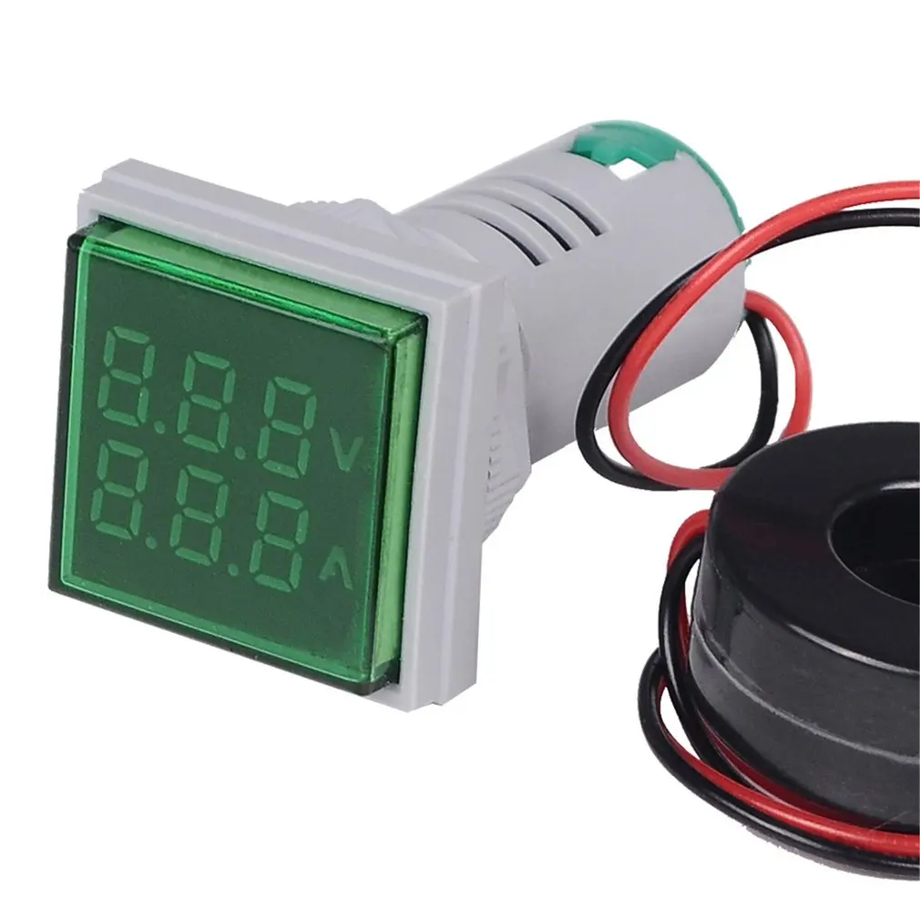 

SINOTIMER LED Digital Voltmeter Ammeter Indicator AC 60-500V Current Voltage Meter Ampermeter Monitor Volt Amp Tester
