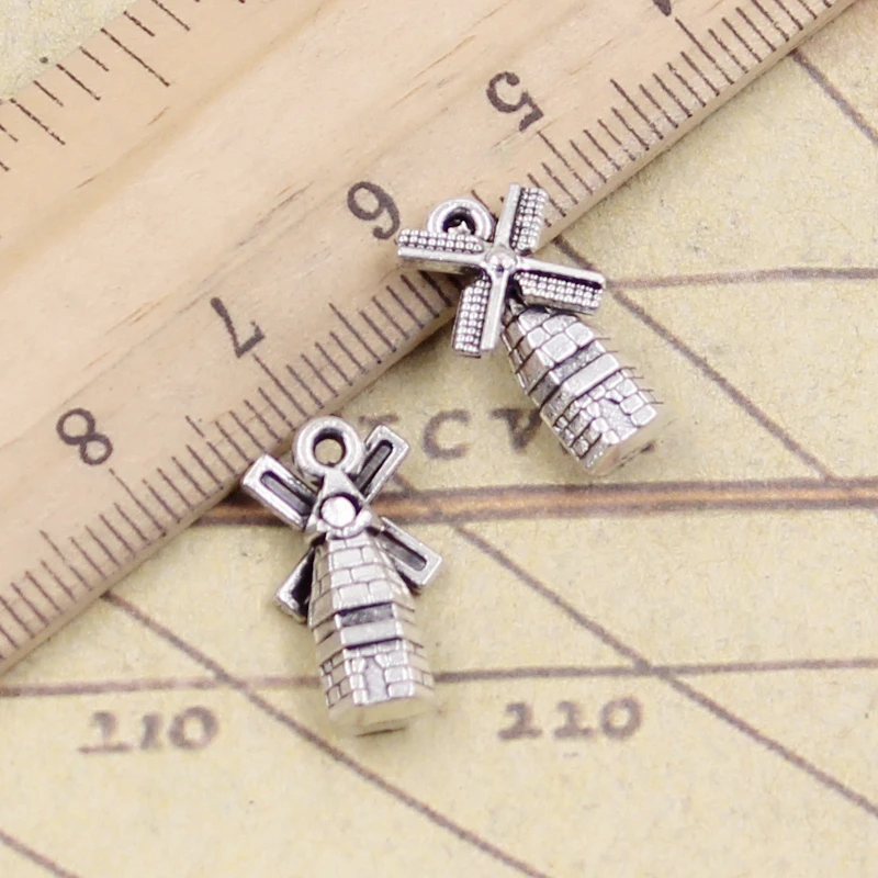 20 stücke Charms Windmühle Winnower 17x10mm Tibetischen Silber Farbe Anhänger Antiken Schmuck, Die DIY Handgemachten Handwerk