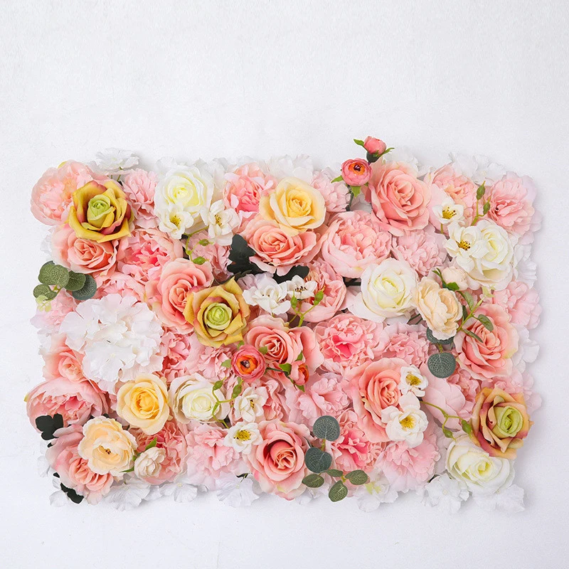 Artificial Flower Wall Panel Dahlia Rose Backdrop Wedding Event Birthday Layout 