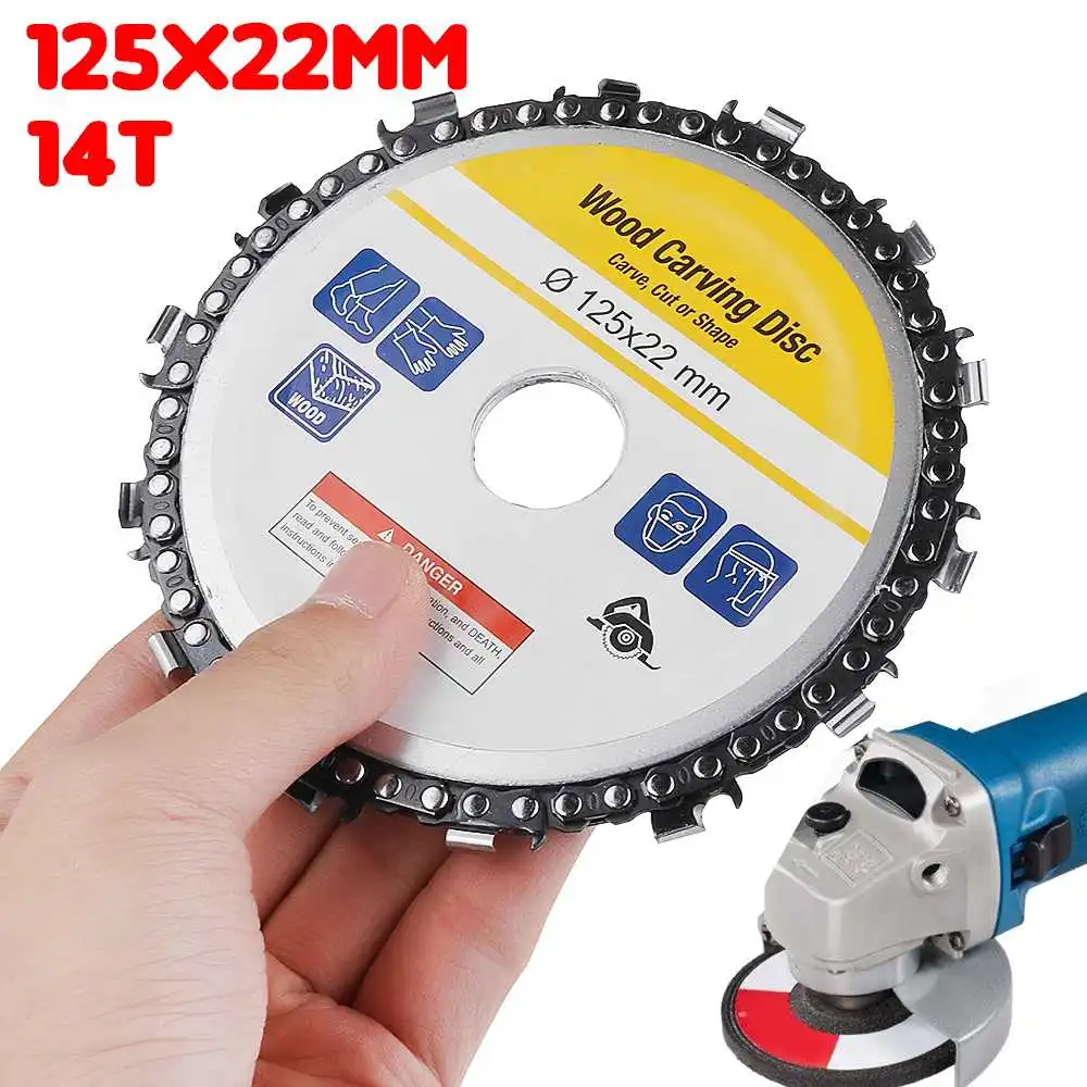 

Wood Carving Disk 125mm 5 Inch Grinder Disc Chain Circular Carbide Woodworking Saw Blade Cutting Blade Wood Slotted Saw Blade