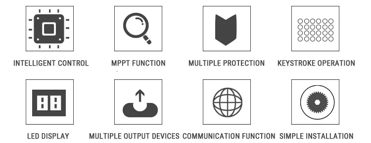 solar charger controller MPPT 10A/20A/30A/40A LCD display screen 12v/24v