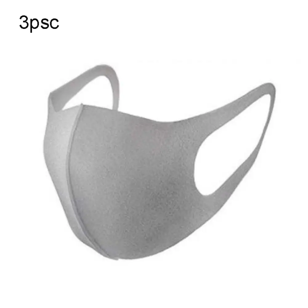 Серый 3 pcs half face masks Dustproof soft breathable anti pollution face mouth cover for racing cycling running hiking - Цвет: Серый