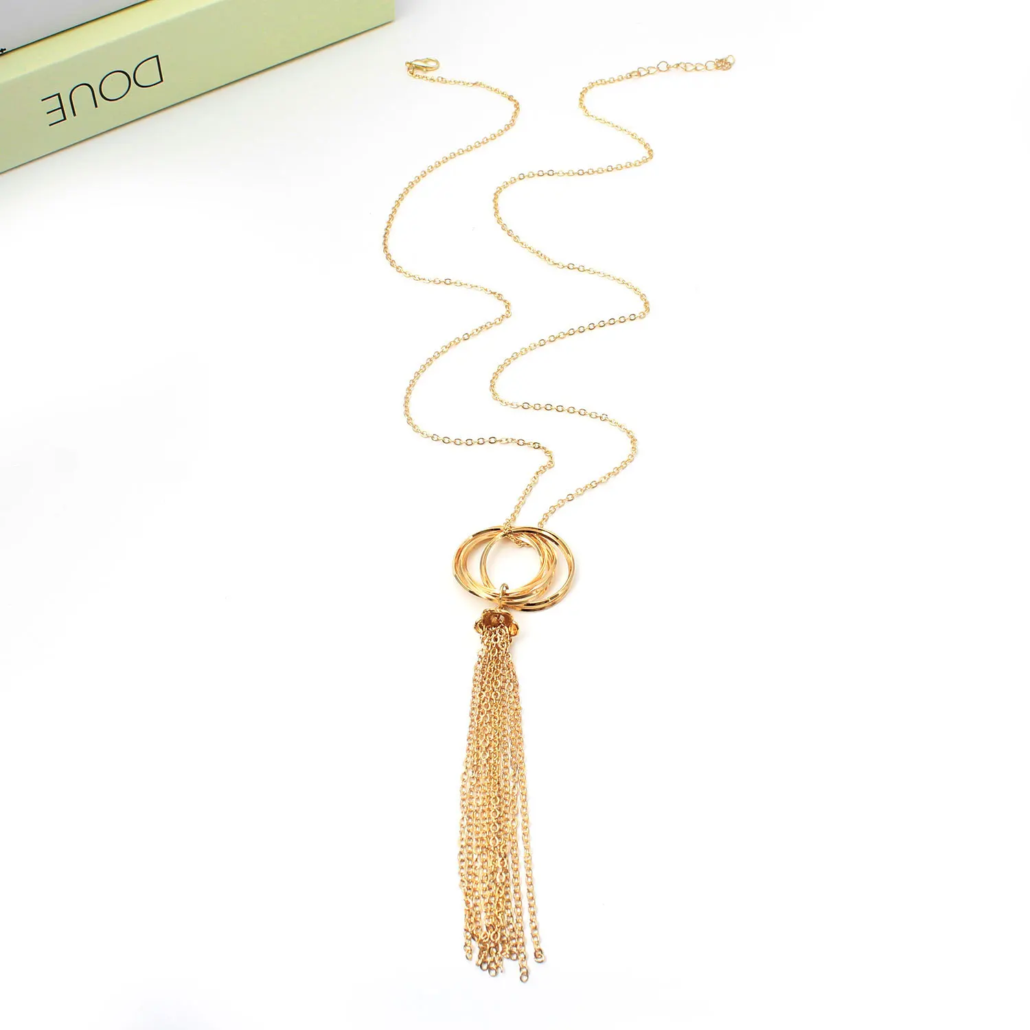 States Selling Jewelry Circle Pendant Necklace Female Fashion Sweater Chain Tassel Sautoir Long Money