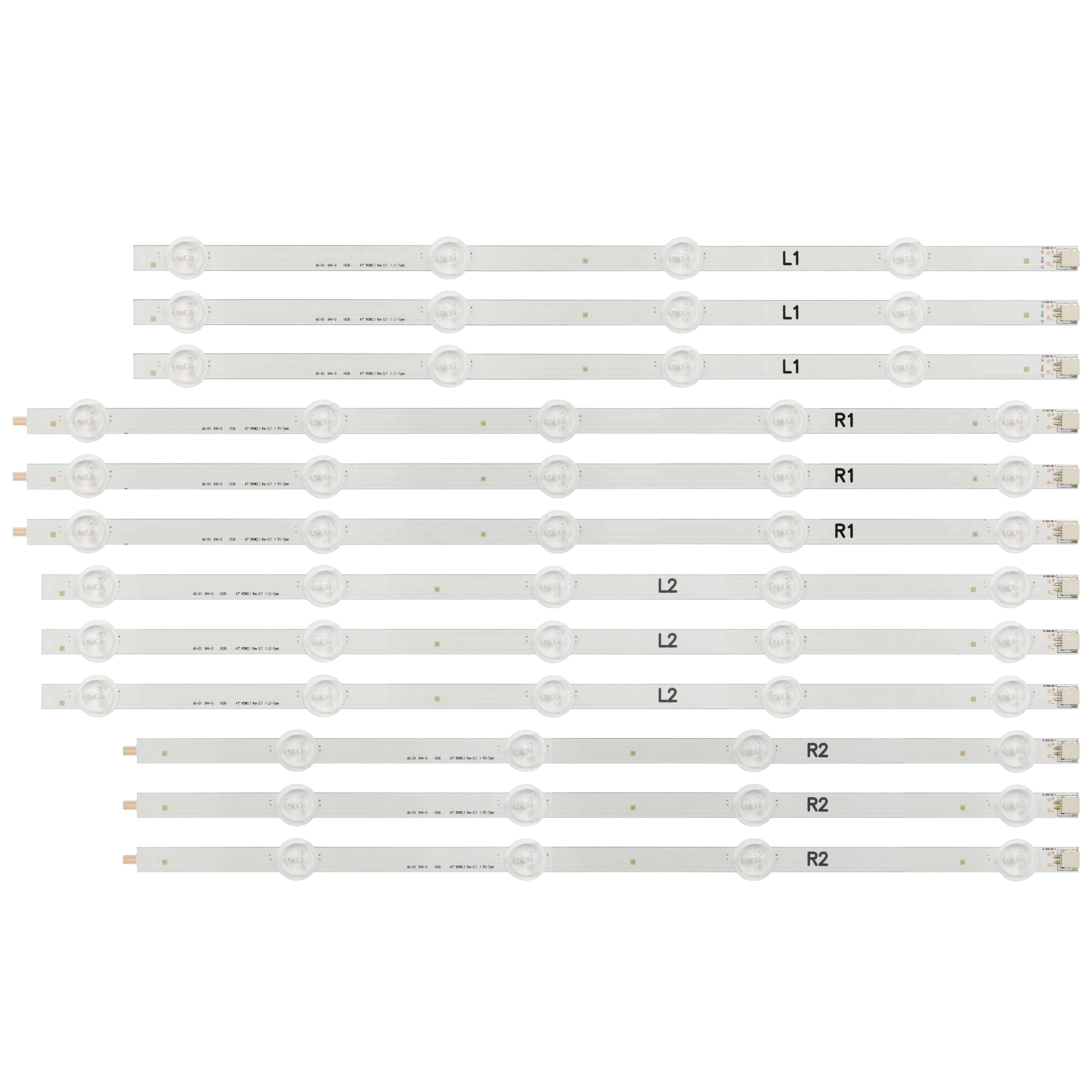 Светодиодная лента 12 шт./компл. для LG 47LA620S ZA 47LN5758 47LN519C 47 дюймов ROW2.1 6916L 1174A 1175A 1176A 1177A