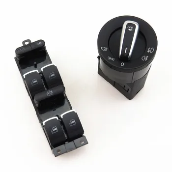 

READXT Chrome Driver Side Headlight Window adjust Control Switch For VW Passat B5 Bora JETTA Golf 4 MK4 3BD 959 857 3BD941531A