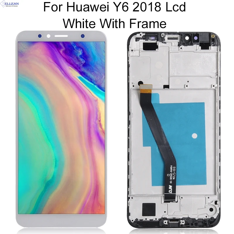 Catteny Y6 lcd для huawei Y6 Prime дисплей кодирующий преобразователь сенсорного экрана в сборе для Honor 7A lcd с инструментами - Цвет: White With Frame