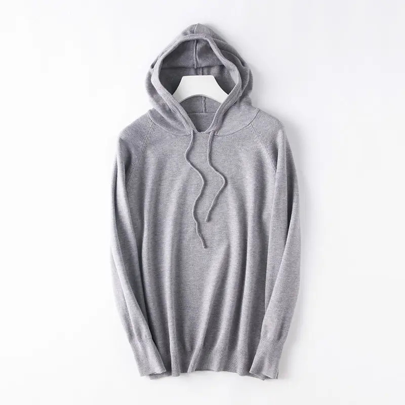 Новинка, Женская однотонная толстовка с капюшоном - Цвет: gray