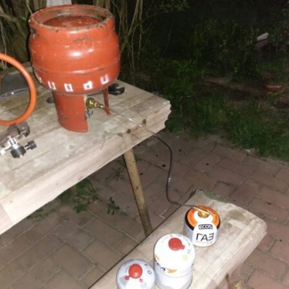 Наружная плита Кемпинг Плита пропан Заправка Адаптер для горелки LPG плоская муфта для цилиндрической емкости бутылка адаптер надувной клапан комплект