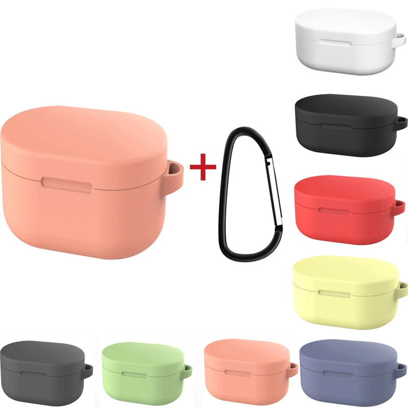 

Silicone Case For Redmi Airdots Bluetooth Earphone Case For Redmi Red mi Air Dots Headset Charging Case With Hook