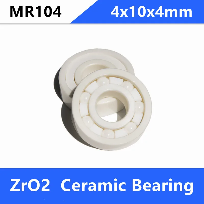 4/10 Stück MR104 Vollkeramiklager 4x10x4 mm Zirkonoxid ZrO2 Keramikkugellager 4*10*4