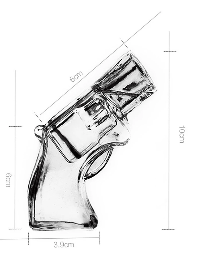 Creative Revolver Shape Cups Transparent Beer Vodka Whiskey Glassware Bar Personality Wine Glass Modern Art Style Gift For Men