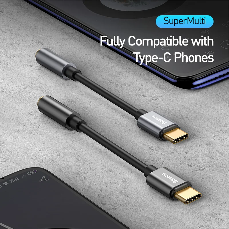 Baseus usb type C до 3,5 мм Aux адаптер USBC до 3,5 мм наушники аудио адаптер для huawei Xiaomi OnePlus type-C 3,5 Jack OTG кабель