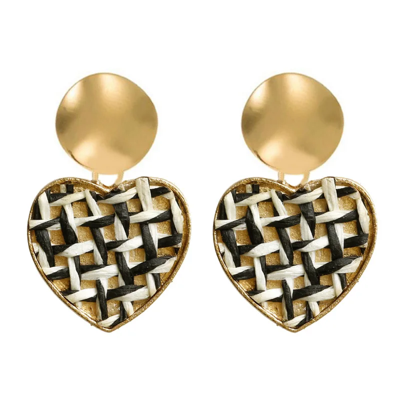 НОВЫЕ геометрические корейские серьги для женщин, большие круглые золотые серьги в форме сердца, рождественские Модные богемные ювелирные изделия - Окраска металла: 62910