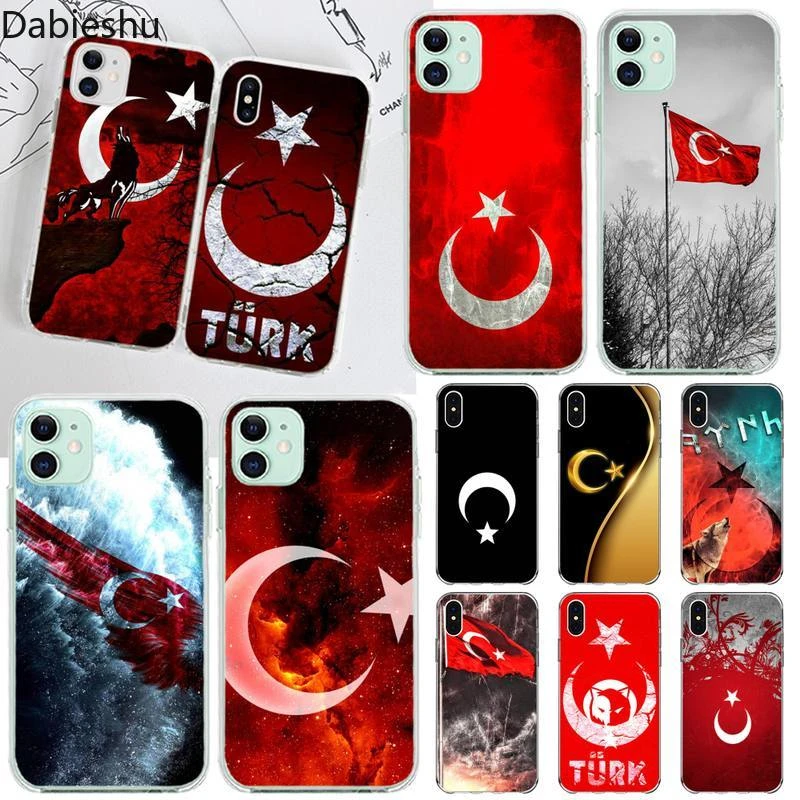 iphone 8 case Turkey Turkish Flag Shell Phone Case for iphone 12 pro max 11 pro XS MAX 8 7 6 6S Plus X 5S SE 2020 XR cover iphone 6s phone case