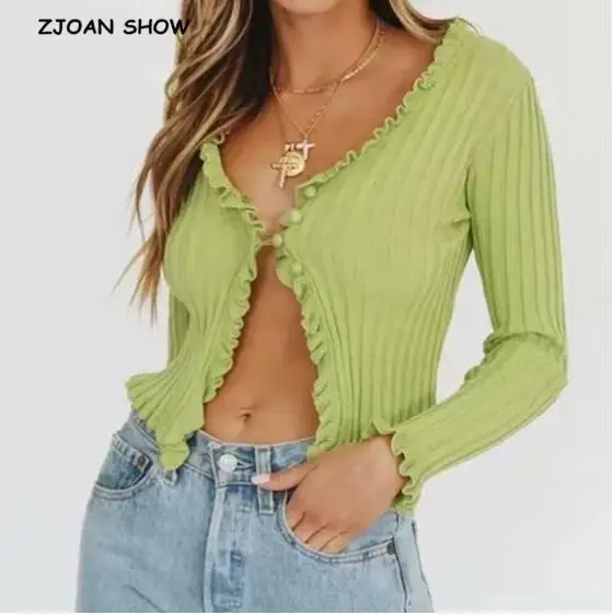 2020 AA Single breasted Buttons V neck Short sleeve Sweater Women Knitted Tight Cardigan Front Slit Slim Cropped Sweater 3 color 2020 AA Single breasted Buttons V neck Short sleeve Sweater Women Knitted Tight Cardigan Front Slit Slim Cropped Sweater 3 color
