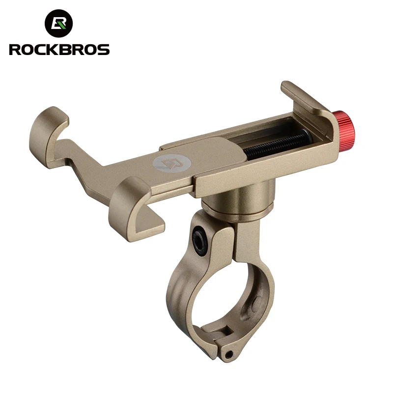 Golden ROCKBROS новое универсальное крепление для велосипедов подставка для телефона 3,5-6,2 дюймов Регулируемый горный велосипед Алюминиевый Дорожный Велосипед держатель для смартфона - Цвет: Golden
