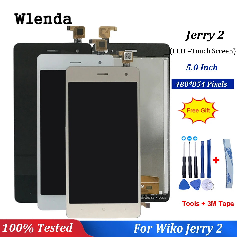 5 0 дюймов для Wiko Jerry 2 ЖК-дисплей и сенсорный экран в сборе широкоформатный lcd-экран