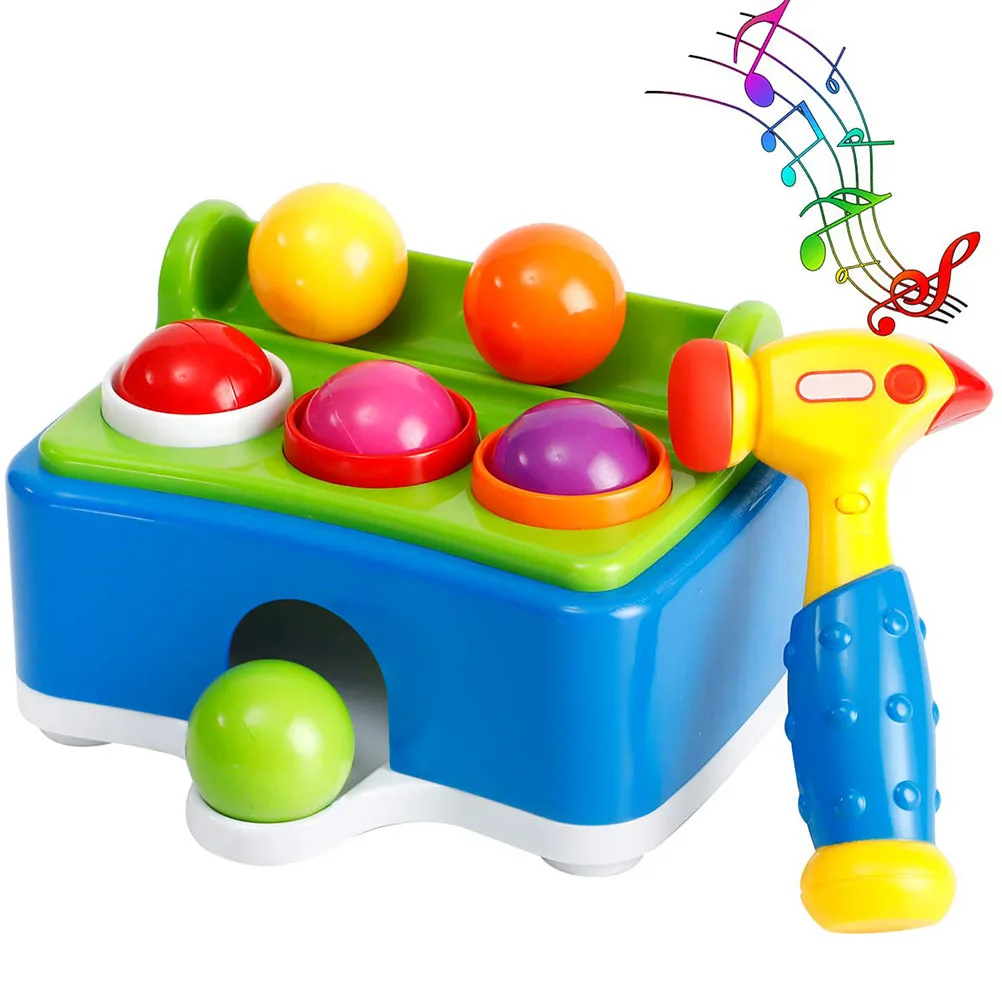 Детские ударные игрушки музыкальное освещение молоток ударный мяч надевание