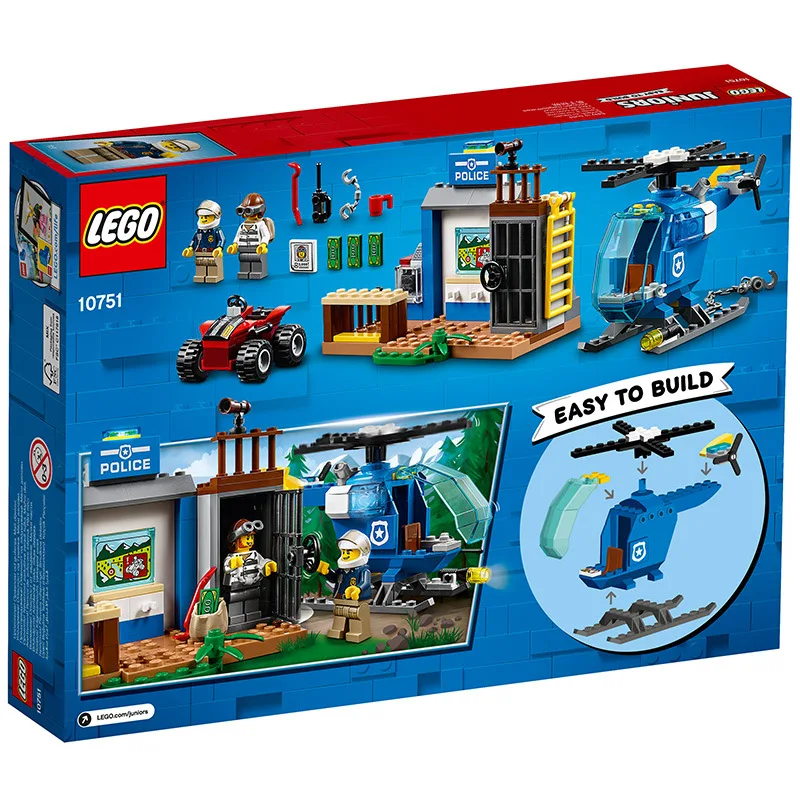 

LEGO Small Building Division Series 10751 Police Mountain Large Pursuit Lego Inserted Building Blocks Toy Small Particles