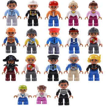 

Big Size Accessories Family serie diy Building Blocks Character Figures bricks Toys For children Baby Kids gift
