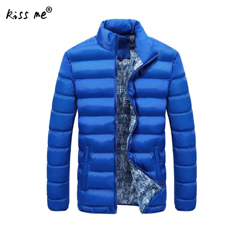 

Plus Size Men Winter Outdoor Down Jacket Solid Thermal Warm Parkas Stand Collar Windproof Casual Cotton Clothing Down Coat