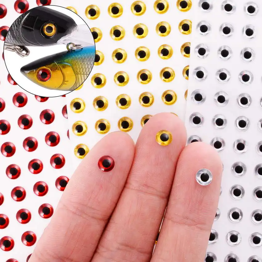 549Pcs 3mm 4mm 5mm 6mm 3D Fishing Lure Eyes Mixed Color Fly Tying Material  Holographic Eye Fishing Accessories Sticker